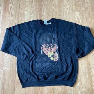 Living My Best Life Woman Crewneck Sweatshirt Black XL